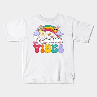 preschool Vibes - Pre-k Team Retro 1st Day of School Kids T-Shirt